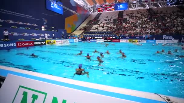 Kazan Russia Luglio 2015 Nuotatori Sincronizzati Allenano Piscina Prima Delle — Video Stock