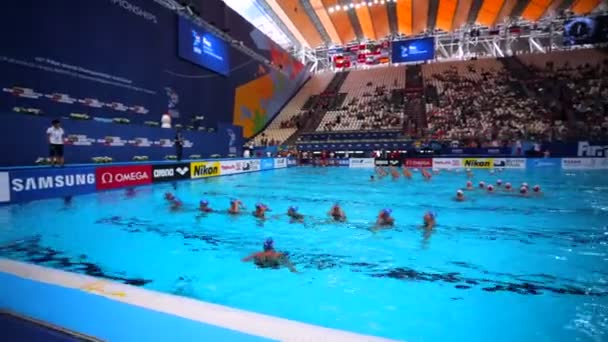 Kazan Rusko Června 2015 Synchronizovaný Týmový Trénink Plavců Bazénu Před — Stock video