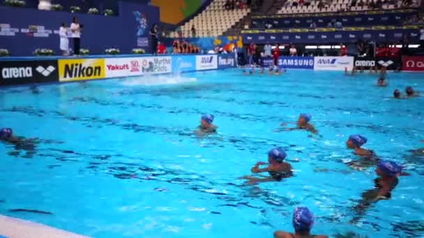 2015 Kazan Russia July 2015 Synchronized Sweers Team Train Pool — 비디오
