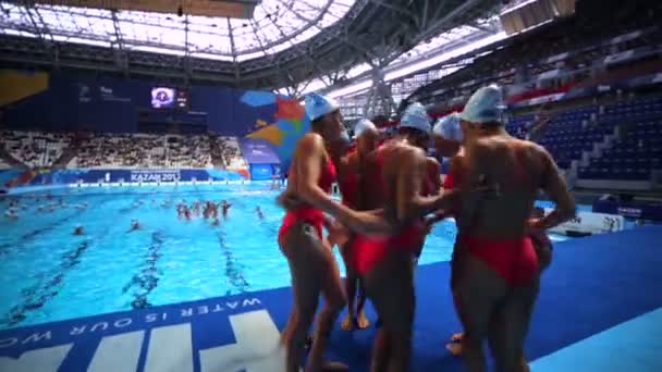 Kazan Russia Lipiec 2015 Synchronizowany Trening Pływaków Trzeciego Dnia Xvi — Wideo stockowe