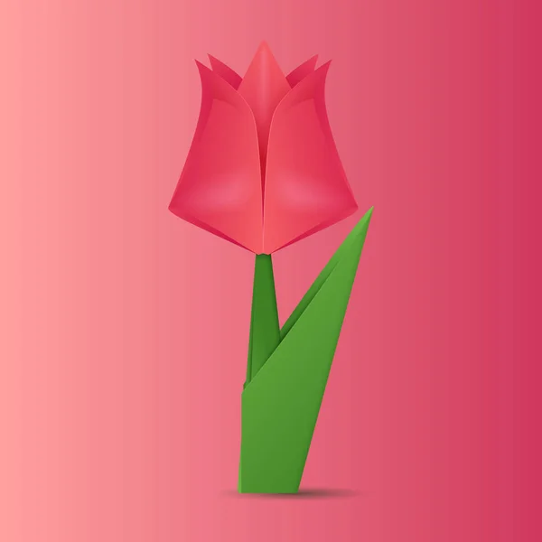 güzel el yapımı pembe kağıt origami Lale çiçek degrade arka plan üzerinde 