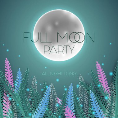 Full moon party poster clipart