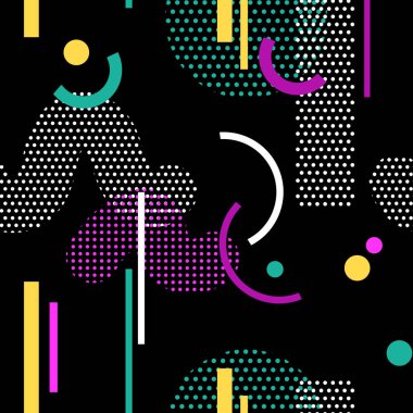 Memphis geometrik şekillerin dikişsiz deseni