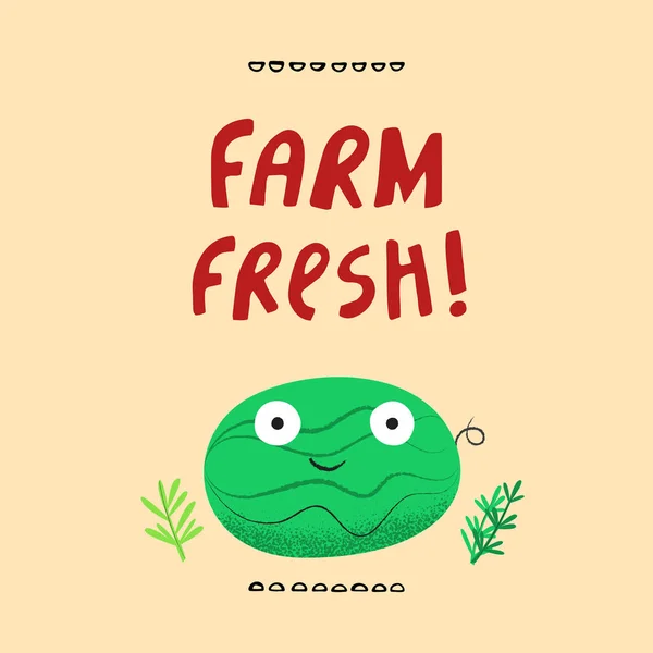 Farm Fresh hade ritat vektor illustration. — Stock vektor