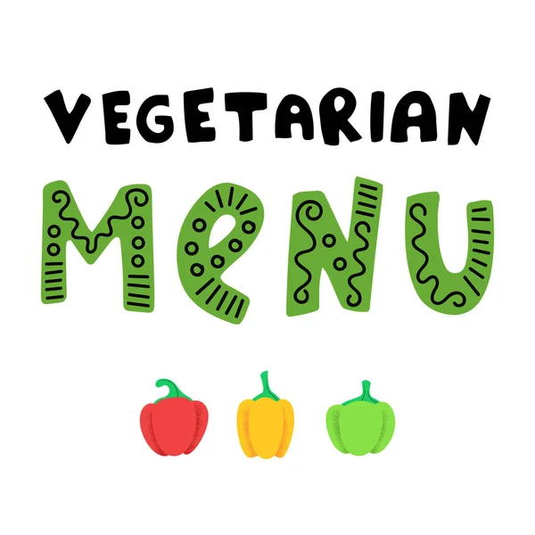 Biberli Vejetaryen Menü İşareti