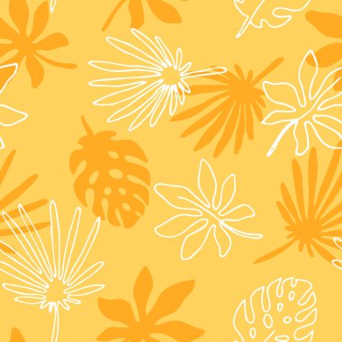 Dikişsiz desen yaprakları palmiye ağacı