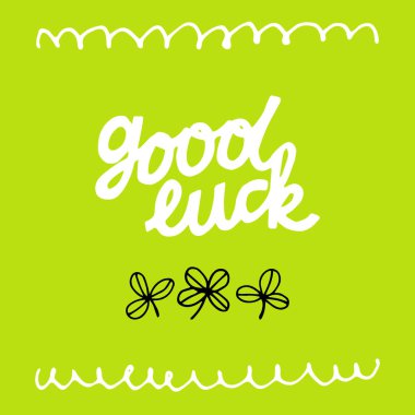 Dört yapraklı yonca ile İyi Şanslar Yazı