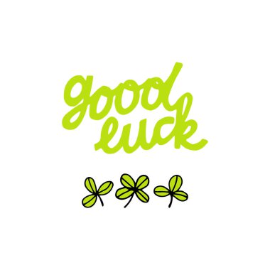 Dört yapraklı yonca ile İyi Şanslar Yazı