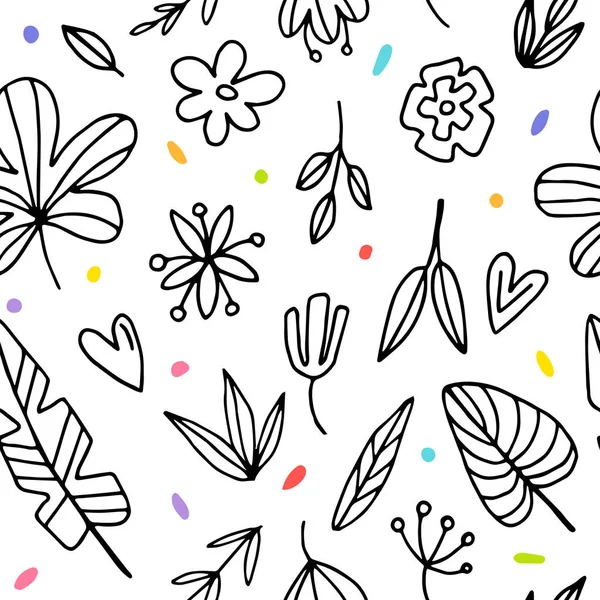 Seamless background pattern with graphic florals — Stock Vector