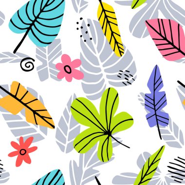 Tropikal dikişsiz yaprak deseni