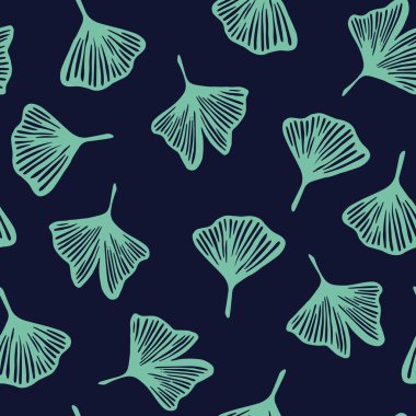 Vektör İllüstrasyon ginkgo biloba yaprakları.