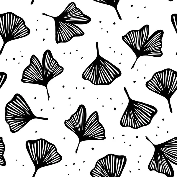 Vektör İllüstrasyon ginkgo biloba yaprakları.