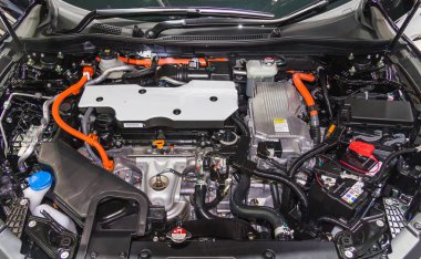 Araba motor bölümü yakın ayrıntılı arka plan