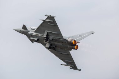 İtalyan Hava Kuvvetleri F-2000 tayfun, 2018 Royal Uluslararası Hava dövme Raf Fairford Gloucestershire'deki/daki oteller, resimde.