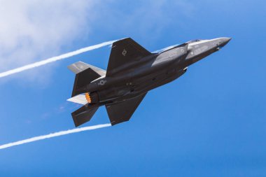 US Air Force F-35A Lightning II pictured at the 2018 Royal International Air Tattoo at RAF Fairford in Gloucestershire. clipart