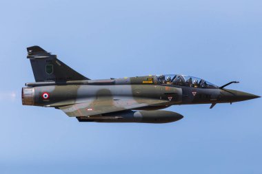 French Air Force Mirage 2000D (part of the Couteau Delta team) pictured at the 2018 Royal International Air Tattoo at RAF Fairford in Gloucestershire. clipart