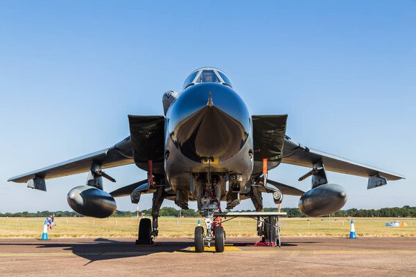 Tornado IDS ВВС Германии на Международном военно-воздушном салоне Royal Air 2018 в RAF Fairford в Глаустершире
.