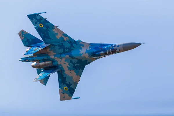 Ukraiński Air Force Flanker Zdjęciu 2018 Roku Royal International Air — Zdjęcie stockowe