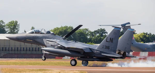 Bize Hava Kuvvetleri F-15e Strike Eagle, 2018 Royal Uluslararası Hava dövme Raf Fairford Gloucestershire'deki/daki oteller, resimde.