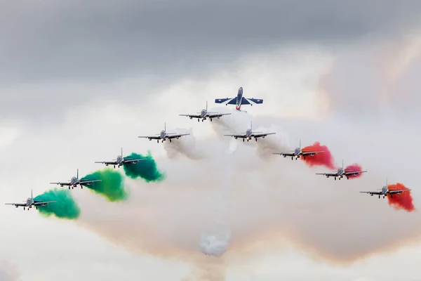 Italienisches Luftwaffen Showteam Frecce Tricolori Beim Royal International Air Tattoo — Stockfoto