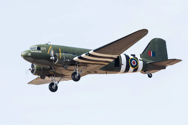 Dakota Batalla Britian Memorial Flight Capturado Exhibición Aérea Southport Septiembre —  Fotos de Stock