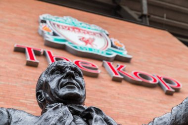 Anfield Stadyumu 'ndaki Bill Shankly heykeli Haziran 2020' de görüldü..