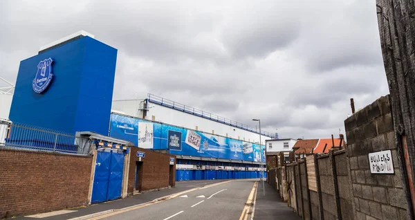 Bullens Road Monter Goodison Park Hem Till Everton Sett Liverpool — Stockfoto