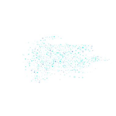 Mavi, turkuaz, turkuaz parıltılı yıldız konfetisi