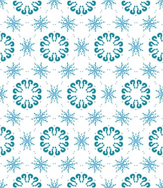 Mavi Geometrik Suluboya. Kusursuz desen. Yüzey süsü..