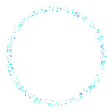 Mavi, turkuaz, turkuaz parıltılı yıldız konfetisi