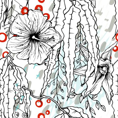 Sanatsal Yaratıcı Tropikal Siyah Beyaz Modern