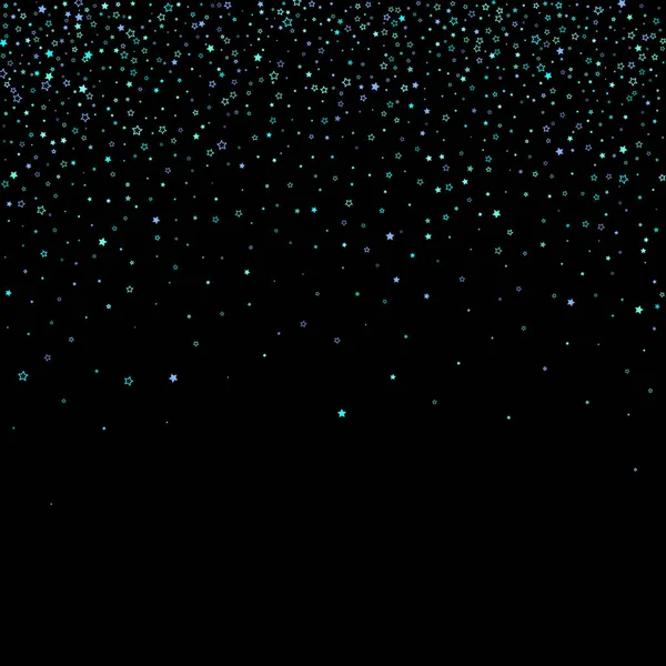 Bleu, cyan, turquoise étoiles à paillettes, confettis. — Image vectorielle