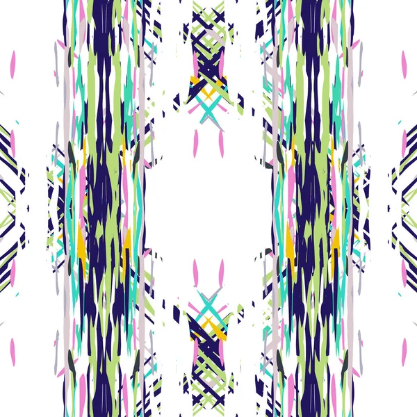 Ikat inconsútil patrón geométrico shibori — Vector de stock