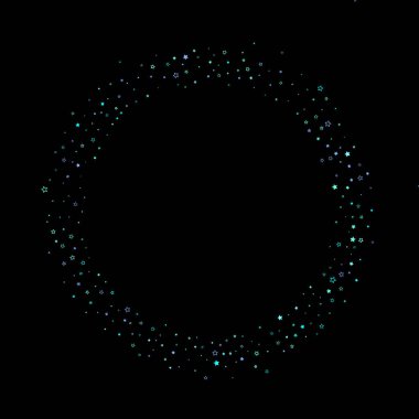 Mavi, turkuaz, turkuaz parıltılı yıldızlar, konfeti.