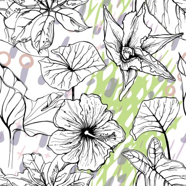 Sanatsal Yaratıcı Tropikal Siyah Beyaz Modern