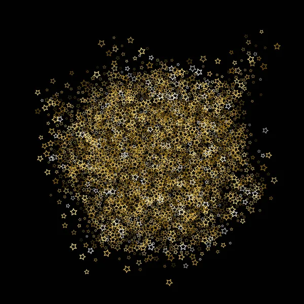 Zlaté třpytivé hvězdy. Luxusní lesklé konfetti. — Stockový vektor