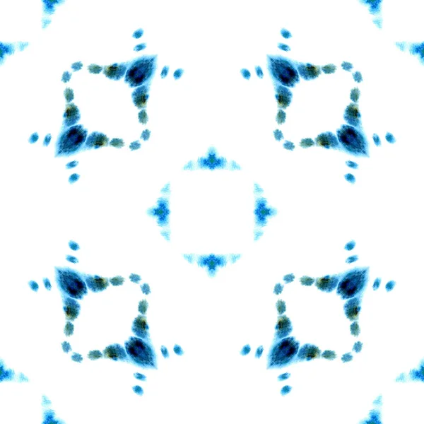 青い幾何学的水彩画。シームレスなパターン。表面の装飾. — ストック写真