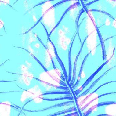 Tropikal Mavi Kusursuz Desen