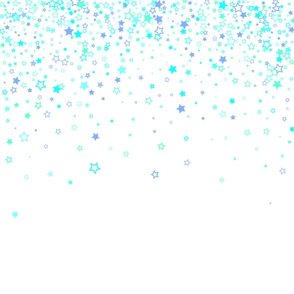 Blauw, cyaan, turquoise glitter sterren confetti — Stockvector