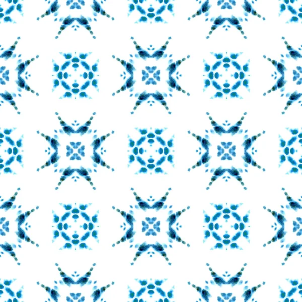 Blue Geometric Watercolor. Seamless Pattern.Surface Ornament. — Stock Photo, Image