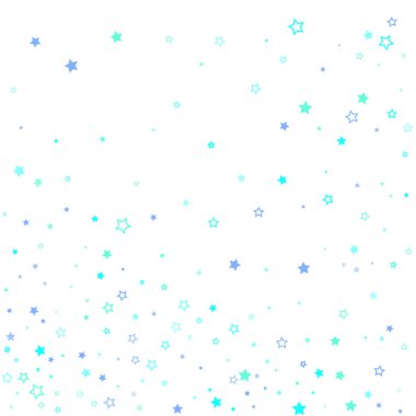 Mavi, turkuaz, turkuaz parıltılı yıldız konfetisi