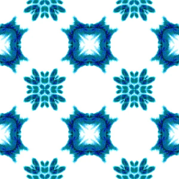 Blue Geometric Watercolor. Seamless Pattern.Surface Ornament. — Stock Photo, Image