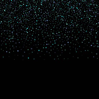 Mavi, turkuaz, turkuaz parıltılı yıldızlar, konfeti.