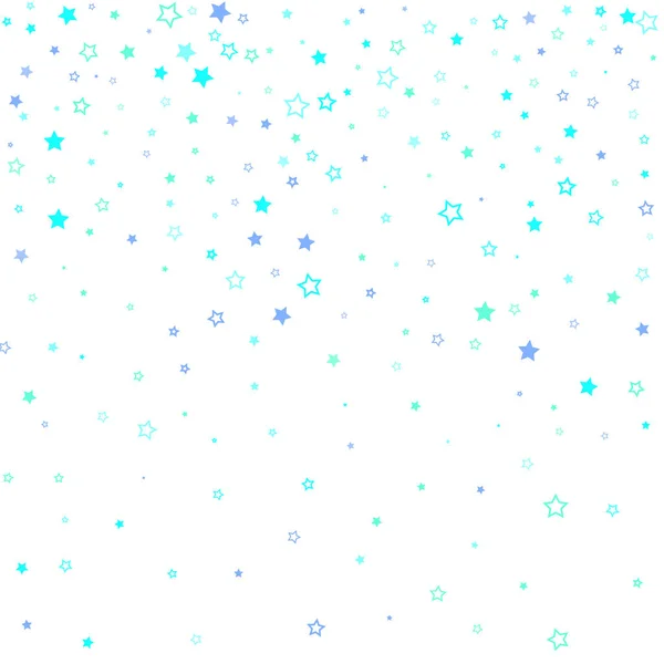 Azul, cian, estrellas de brillo turquesa confeti — Archivo Imágenes Vectoriales