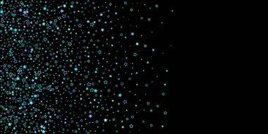 Mavi, turkuaz, turkuaz parıltılı yıldızlar, konfeti.