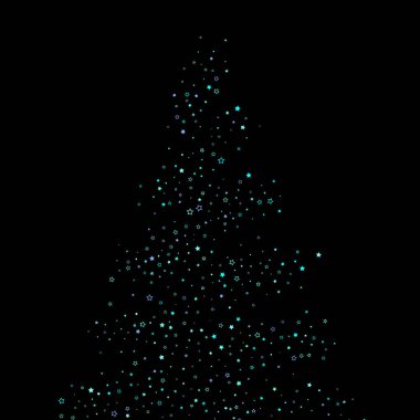 Mavi, turkuaz, turkuaz parıltılı yıldızlar, konfeti.