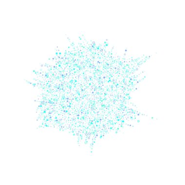 Mavi, turkuaz, turkuaz parıltılı yıldız konfetisi