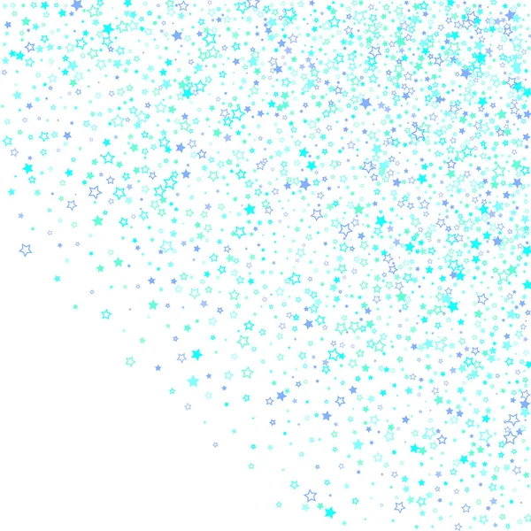 Bleu, cyan, turquoise étoiles paillettes confettis — Image vectorielle