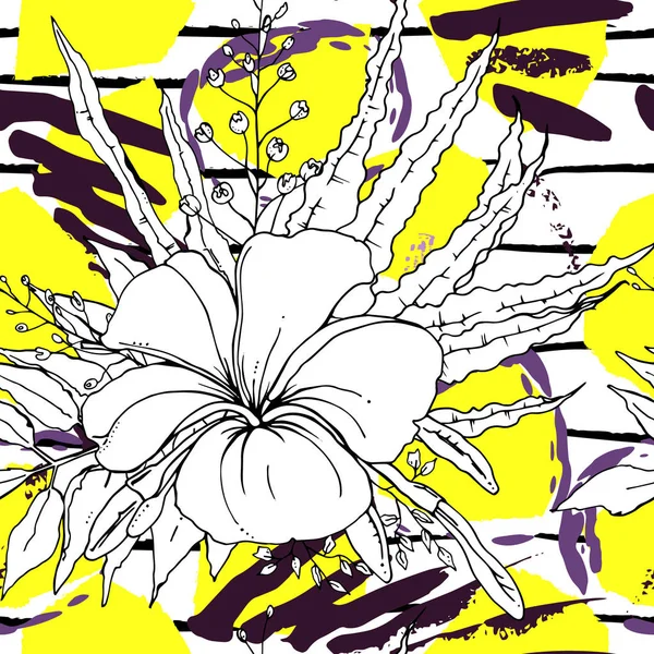 Tropik, çizgili, hayvan motifli. Kusursuz desen