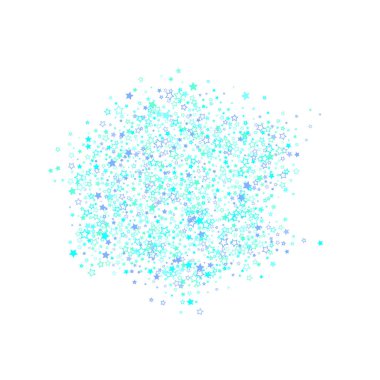 Mavi, turkuaz, turkuaz parıltılı yıldız konfetisi